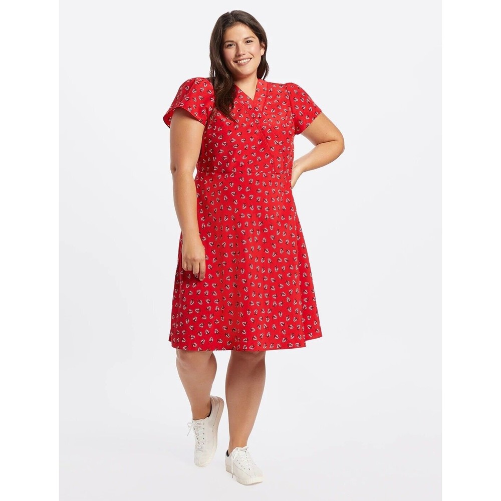 Draper James NWOT Lipstick Red Floral VNeck Sheath Dress Size 12/L